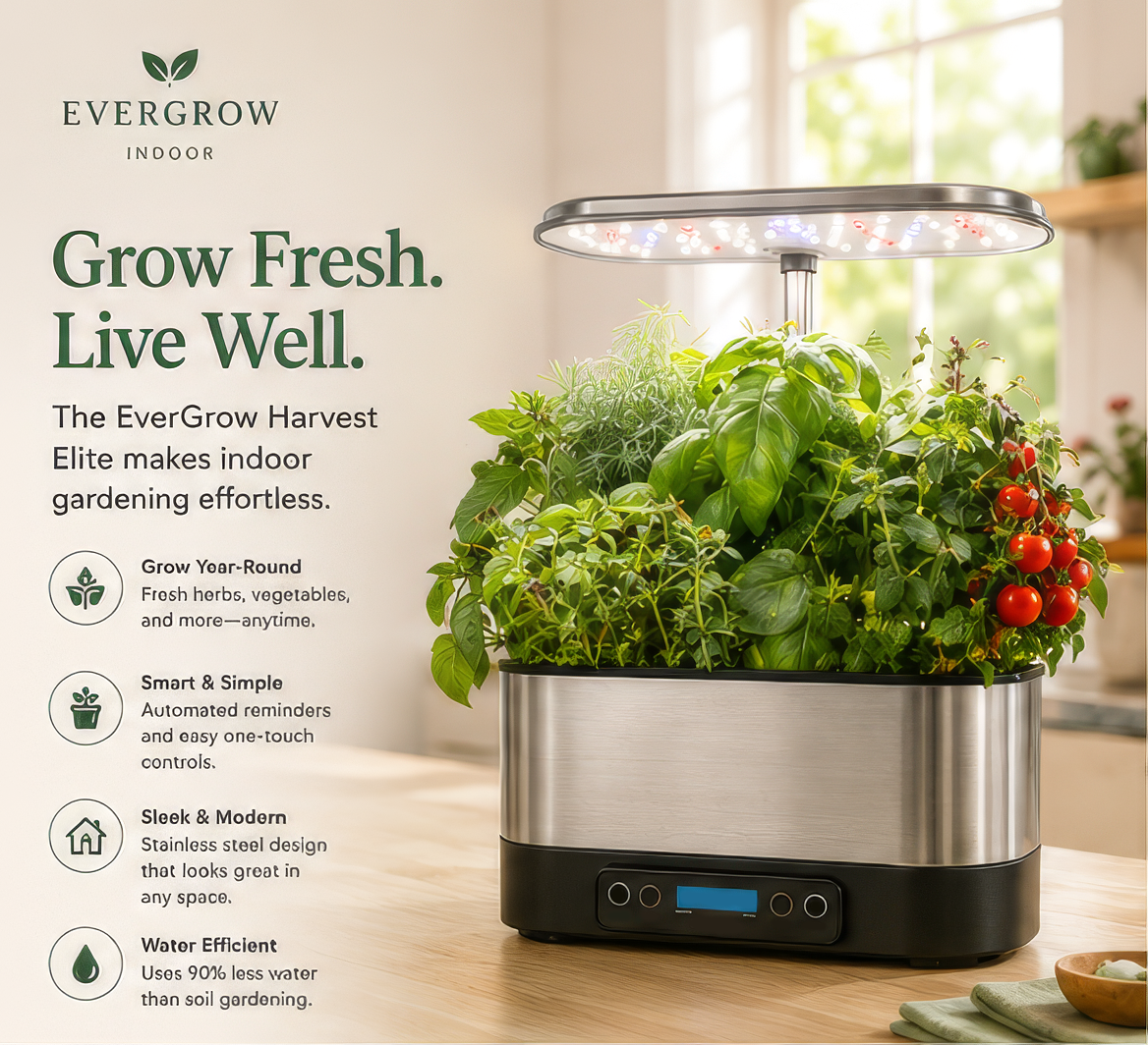 Smart Indoor Hydroponic Garden Kit – Grow Fresh Herbs & Vegetables Year-Round