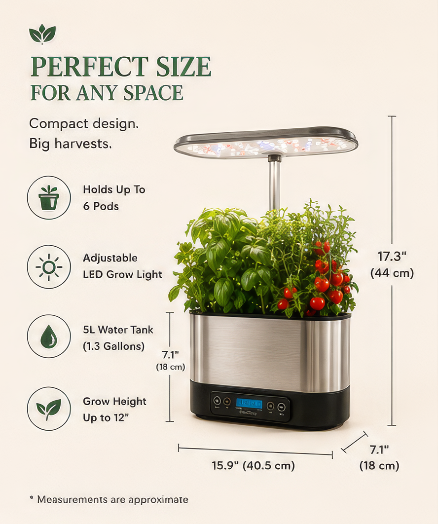 Smart Indoor Hydroponic Garden Kit – Grow Fresh Herbs & Vegetables Year-Round
